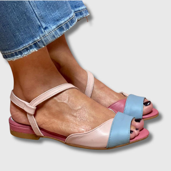 Ellela™ – Sandales asymétriques color block pour femme